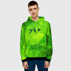 Толстовка-худи мужская Akira green poly, цвет: 3D-черный — фото 2