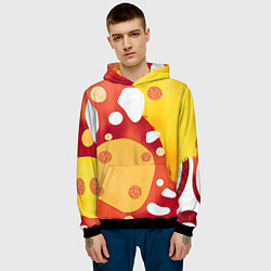 Толстовка-худи мужская Теплая африканская абстракция, цвет: 3D-черный — фото 2