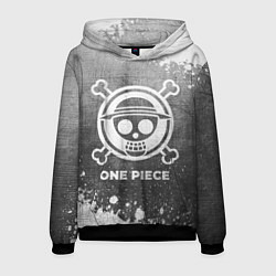 Толстовка-худи мужская One Piece - grey gradient, цвет: 3D-черный