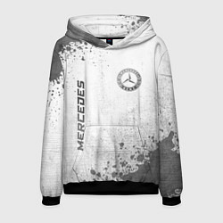Толстовка-худи мужская Mercedes - white gradient вертикально, цвет: 3D-черный