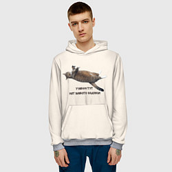 Толстовка-худи мужская У меня тут кот вместо надписи, цвет: 3D-меланж — фото 2