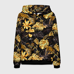 Толстовка-худи мужская Золотые тропики, цвет: 3D-черный