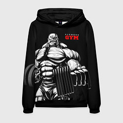 Толстовка-худи мужская Fitness GYM - jock, цвет: 3D-черный