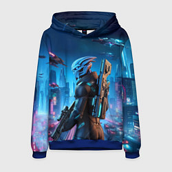 Толстовка-худи мужская Mass Effect - neon glow fantastic, цвет: 3D-синий