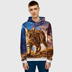 Толстовка-худи мужская Пиксибоб в космосе, цвет: 3D-белый — фото 2