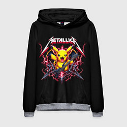 Толстовка-худи мужская Metallica - cool Pikachu, цвет: 3D-меланж
