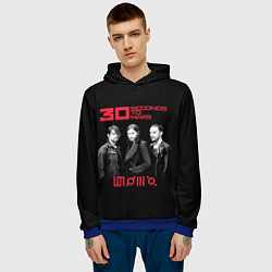 Толстовка-худи мужская 30 Seconds to Mars poster, цвет: 3D-синий — фото 2