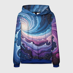Толстовка-худи мужская Космическая волна, цвет: 3D-синий