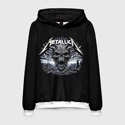 Толстовка-худи мужская Metallica - horned skull, цвет: 3D-белый