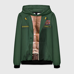 Толстовка-худи мужская Форма вооруженных сил РФ с прессом, цвет: 3D-черный