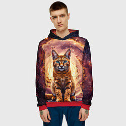 Толстовка-худи мужская Каракет в космосе, цвет: 3D-красный — фото 2