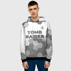 Толстовка-худи мужская Tomb Raider - white gradient посередине, цвет: 3D-черный — фото 2