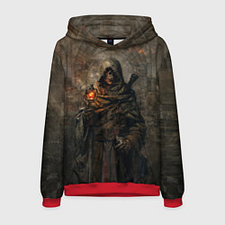 Толстовка-худи мужская Бродячий воин-скелет, цвет: 3D-красный