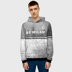 Толстовка-худи мужская AC Milan - grey gradient посередине, цвет: 3D-черный — фото 2