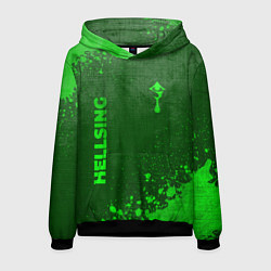 Толстовка-худи мужская Hellsing - green gradient вертикально, цвет: 3D-черный