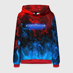 Толстовка-худи мужская God of War битва огня, цвет: 3D-красный