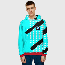 Толстовка-худи мужская BMW sport краски, цвет: 3D-красный — фото 2