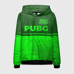 Толстовка-худи мужская PUBG - green gradient посередине, цвет: 3D-черный