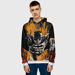 Толстовка-худи мужская Бэтмен супергерой, цвет: 3D-белый — фото 2