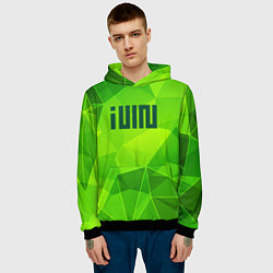 Толстовка-худи мужская Gidle green poly, цвет: 3D-черный — фото 2