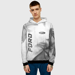 Толстовка-худи мужская Ford - white gradient вертикально, цвет: 3D-черный — фото 2