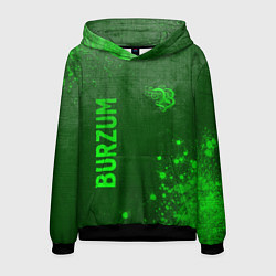 Толстовка-худи мужская Burzum - green gradient вертикально, цвет: 3D-черный