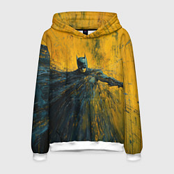 Толстовка-худи мужская Бэтмен нарисованный кистью, цвет: 3D-белый