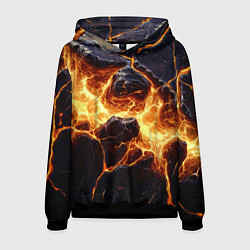 Толстовка-худи мужская Золотая лава текстура, цвет: 3D-черный