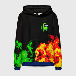 Толстовка-худи мужская Амонг ас огненная текстура, цвет: 3D-синий