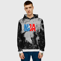 Толстовка-худи мужская NASA неоновый огонь, цвет: 3D-белый — фото 2
