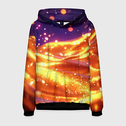 Толстовка-худи мужская Золотая волнистая текстура, цвет: 3D-черный