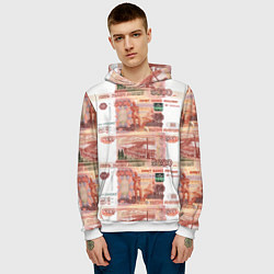 Толстовка-худи мужская 5 000 рублей, цвет: 3D-белый — фото 2