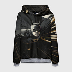 Толстовка-худи мужская Бэтмен черный плащ, цвет: 3D-меланж
