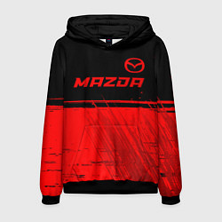 Толстовка-худи мужская Mazda - red gradient посередине, цвет: 3D-черный