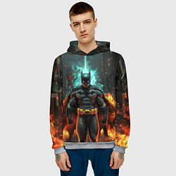 Толстовка-худи мужская Бэтмен эпик, цвет: 3D-меланж — фото 2