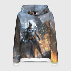 Толстовка-худи мужская Бэтмен - старый стиль, цвет: 3D-белый