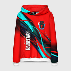 Толстовка-худи мужская Rainbow six геометрия полосы, цвет: 3D-белый