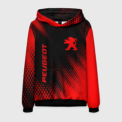 Толстовка-худи мужская Peugeot - red gradient вертикально, цвет: 3D-черный