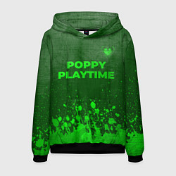 Толстовка-худи мужская Poppy Playtime - green gradient посередине, цвет: 3D-черный