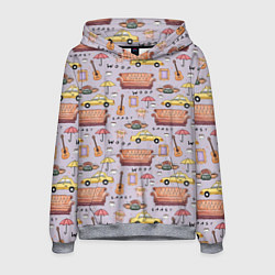 Толстовка-худи мужская Друзья - паттерн, цвет: 3D-меланж