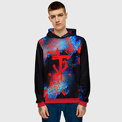Толстовка-худи мужская Doom космическая абстракция, цвет: 3D-красный — фото 2