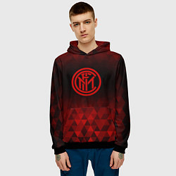 Толстовка-худи мужская Inter red poly, цвет: 3D-черный — фото 2