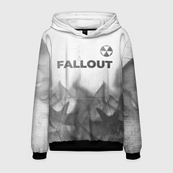 Толстовка-худи мужская Fallout - white gradient посередине, цвет: 3D-черный