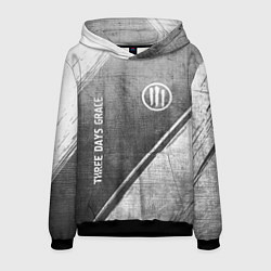Толстовка-худи мужская Three Days Grace - grey gradient вертикально, цвет: 3D-черный