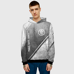 Толстовка-худи мужская Three Days Grace - grey gradient вертикально, цвет: 3D-черный — фото 2