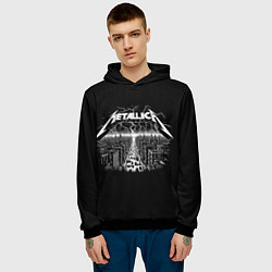 Толстовка-худи мужская Metallica - lightnings in metropolis, цвет: 3D-черный — фото 2