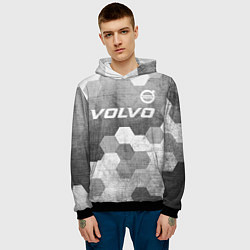 Толстовка-худи мужская Volvo - grey gradient посередине, цвет: 3D-черный — фото 2