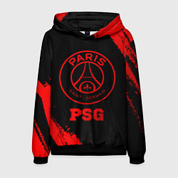 Толстовка-худи мужская PSG - red gradient, цвет: 3D-черный