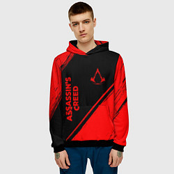 Толстовка-худи мужская Assassins Creed - red gradient вертикально, цвет: 3D-черный — фото 2