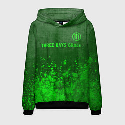 Толстовка-худи мужская Three Days Grace - green gradient посередине, цвет: 3D-черный